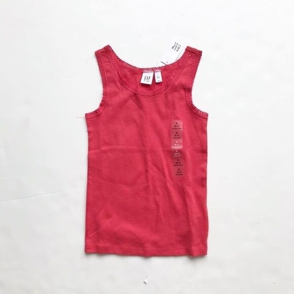 Gapkids NWT coral lace hem tank top S(6-7Y) - Picture 1 of 4